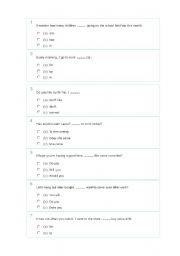 English Worksheet: Grammar Test 
