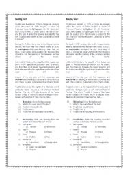 English Worksheet: Reading text about Trujillo- Peru