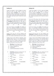 English worksheet: Reading text about Trujillo- Peru