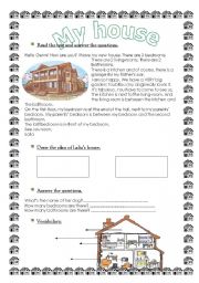 English Worksheet: My house