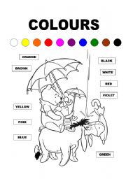 English Worksheet: Colours - The Donkey