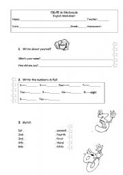 English worksheet: numbers 