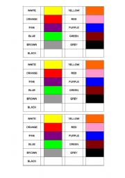 English worksheet: DOMINO COLOURS