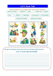 English Worksheet: CALLIOU/PRESENT SIMPLE!