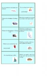 English Worksheet: Conversation cards 2/2