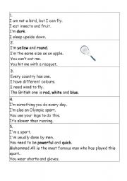 English Worksheet: Riddles - warm up activity