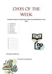 English Worksheet: Days of the week