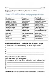 English worksheet: comparing things