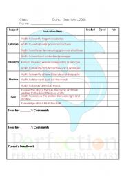 English Worksheet:  Evaluation for students