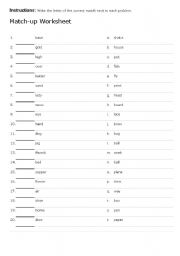 English worksheet: WORD MATCH UP