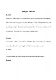 English Worksheet: Tongue Twisters  22sounds