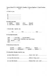 English worksheet: exam for elementary level