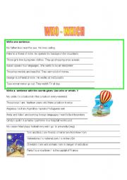 English Worksheet: WHO WHICH