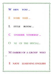 English Worksheet: WELCOME