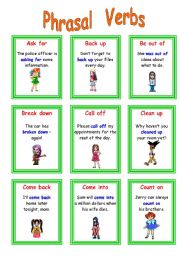 English Worksheet: Phrasal Verbs - (1-5)