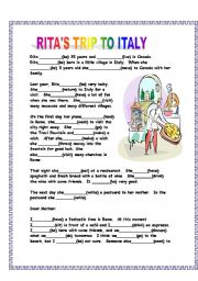 English Worksheet: RITAS TRIP TO ITALY