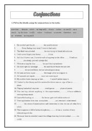 English Worksheet: conjunctions worksheet