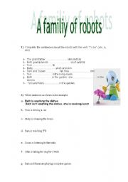 English Worksheet: A family of robots
