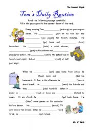 English Worksheet: Daily Routines - The Present Simple