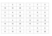 English Worksheet: BINGO NUMBERS (FROM 1 TO 20) NUMBERS