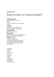 English Worksheet: ED / ING  ENDINGS 
