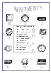 English Worksheet: WHAT TIME IS IT?