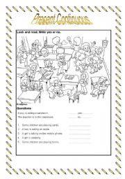 English Worksheet: Present Continuous