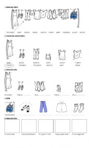 English Worksheet: CLOTHES photocopiable