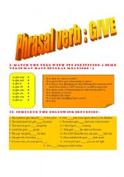 Phrasal verb GIVE