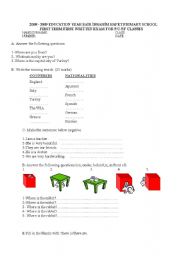 English Worksheet: worksheet