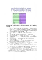 English Worksheet: POSSESSIVES