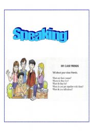 English worksheet: Speaking for children