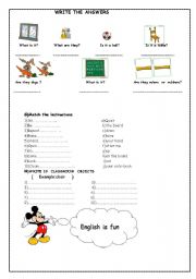 English Worksheet: What is it? What are they?