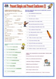 English Worksheet: Present Simple and Continuous Part 2