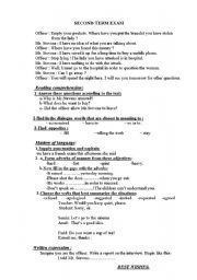 English Worksheet: Reported speech -test