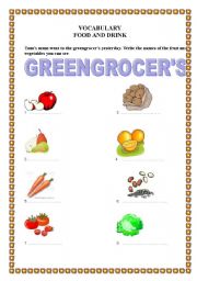 English Worksheet:  greengrocers... vocabulary 