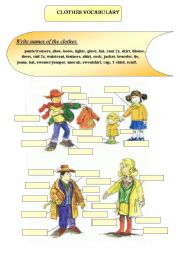 English Worksheet: CLOTHES VOCABULARY