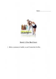 English Worksheet: Bend it like Beckham