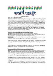 English worksheet: WORD USAGE