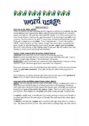 English Worksheet: WORD USAGE