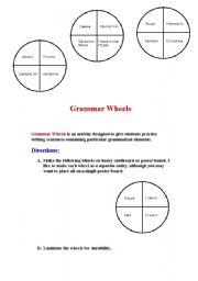 English Worksheet: Grammar wheels