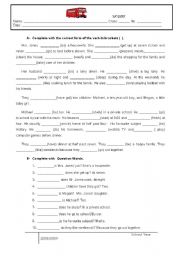 English Worksheet: Present Simple of verbs