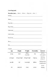 English worksheet: Describing people