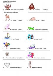 English Worksheet: animal frequency