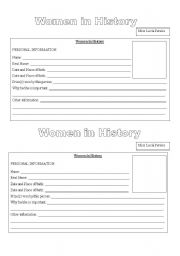 English Worksheet: women in history