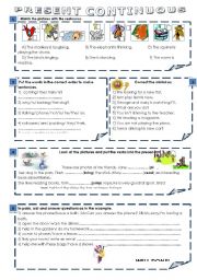 English Worksheet: PRESENT CONTINUOUS