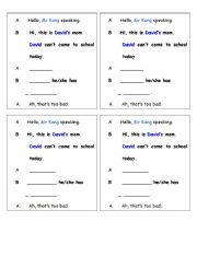 English Worksheet: korea lesson 13 phone conversation dictation