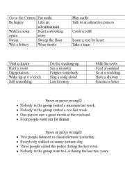 English worksheet: Last time you