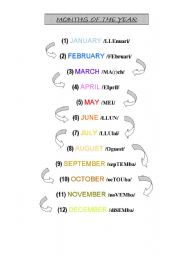 English Worksheet: The Months