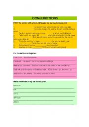 English Worksheet: CONJUNCTIONS